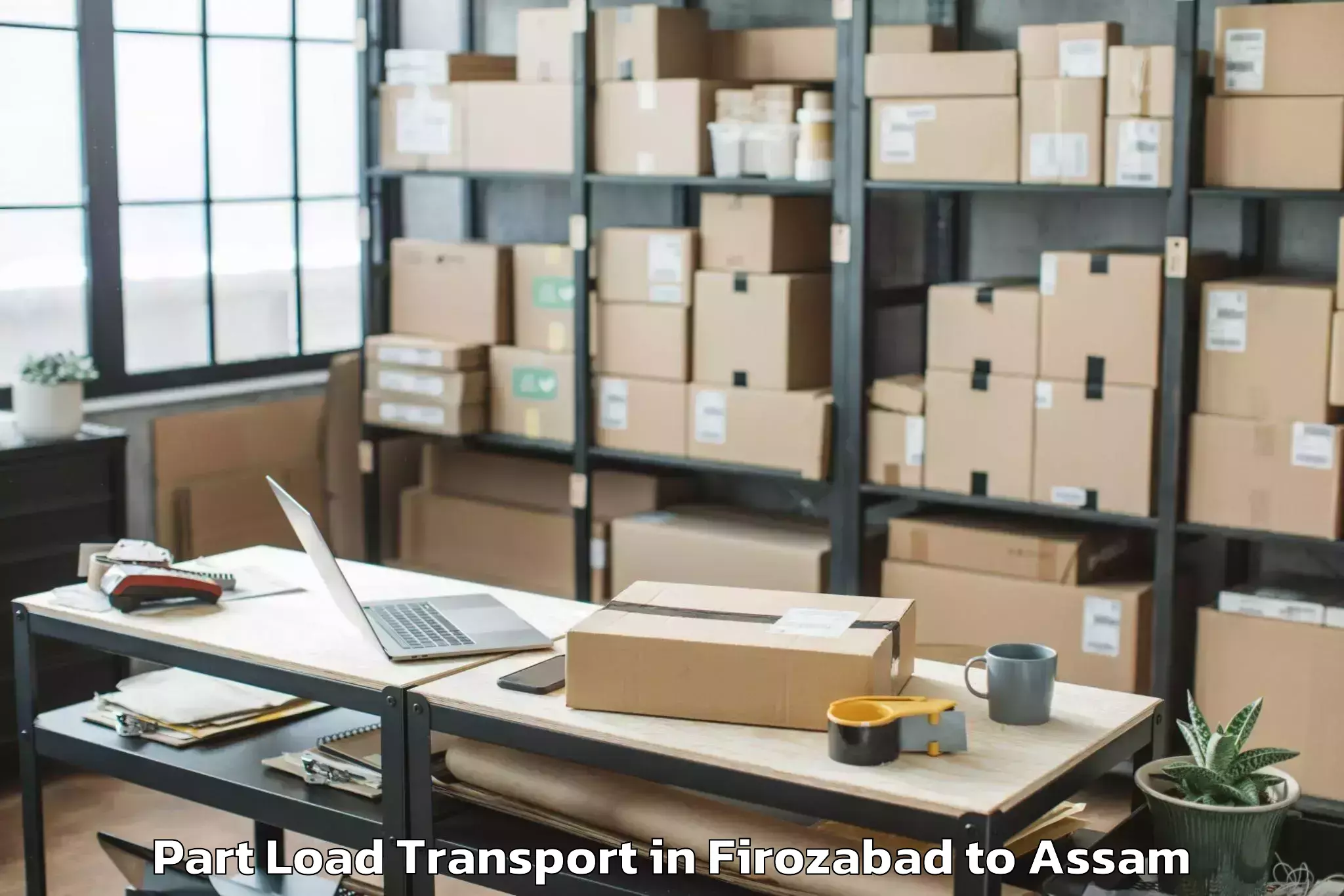 Top Firozabad to Laharighat Part Load Transport Available